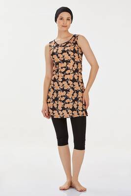 Rozamay - Sleeveless Half Covered Swimsuit Freyja 9314 Black (1) Rozamay - Sleeveless Half Covered Swimsuit Freyja 9314 Black (1)