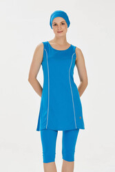Rozamay - Sleeveless Half-Covered Swimsuit Marga 9098 Petrol
