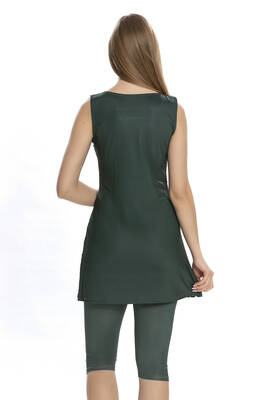 Armes - Sleeveless Legging-Style Semi-Covered Swimsuit 155-29 Khaki (1)