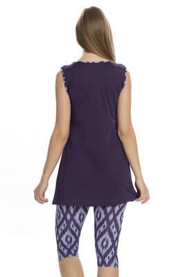 Armes - Sleeveless Leggings Half-Covered Swimsuit 3151-23 Purple (1) Armes - Sleeveless Leggings Half-Covered Swimsuit 3151-23 Purple (1)