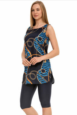 Armes - Sleeveless Leggings Modest Swimsuit 158-514 Navy Blue (1) Armes - Sleeveless Leggings Modest Swimsuit 158-514 Navy Blue (1)