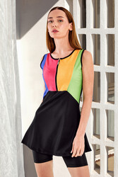 Adasea - Sleeveless Semi-Covered Swimsuit Blair 1616 Black