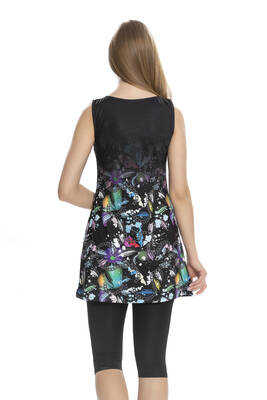 Armes - Sleeveless Semi-Covered Swimsuit With Tights 167-520 Black (1)