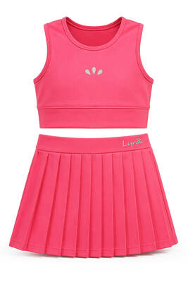 Haliç Mayo - Sleeveless Skirted Shorts Swimsuit for Girls 26601 Pink (1)