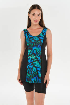 Maresiva - Sleeveless Two-Piece Half Coverage Swimwear – Black (1) Maresiva - Sleeveless Two-Piece Half Coverage Swimwear – Black (1)