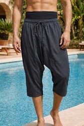 Remsa - Sloper Style Capri Swim Trunks in Anthracite