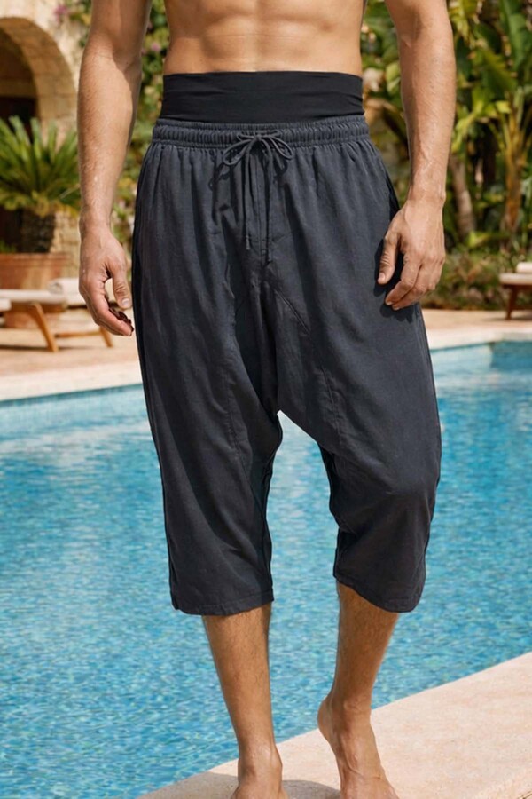 Sloper Style Capri Swim Trunks in Anthracite - Thumbnail