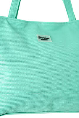 Remsa - Soft Textured Leather Look Beach Tote Bag 5555 Mint (1)