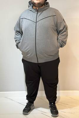 Remsa - Special Production Large Size Extra Large Cotton Men's Tracksuit 24722 Anthracite