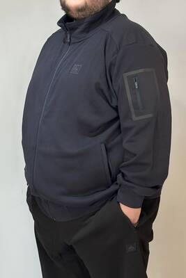 Remsa - Special Production Large Size Extra Large Cotton Textured Men's Tracksuit 24723 Navy Blue (1) Remsa - Special Production Large Size Extra Large Cotton Textured Men's Tracksuit 24723 Navy Blue (1)