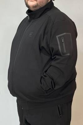 Remsa - Special Production Large Size Extra Large Cotton Textured Men's Tracksuit Top 24723 Black (1) Remsa - Special Production Large Size Extra Large Cotton Textured Men's Tracksuit Top 24723 Black (1)