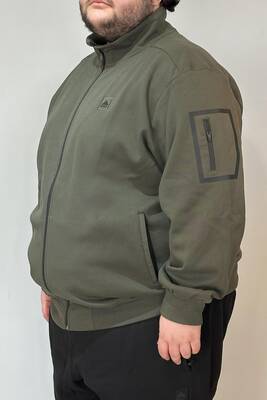 Remsa - Special Production Large Size Extra Large Cotton Textured Men's Tracksuit Top 24723 Khaki (1) Remsa - Special Production Large Size Extra Large Cotton Textured Men's Tracksuit Top 24723 Khaki (1)