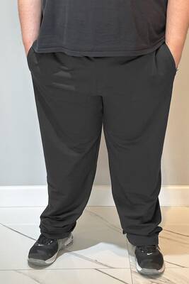 Remsa - Special Production Plus Size Flat Waist Elastic 3 Pocket Extra Large Men's Sweatpants 24700 Black Remsa - Special Production Plus Size Flat Waist Elastic 3 Pocket Extra Large Men's Sweatpants 24700 Black