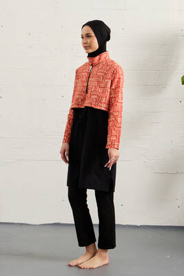 Remsa - Spor Likra Tam Kapalı Tesettür Mayo 1527-183 Siyah (1)