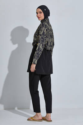 Haliç Mayo - Spor Likra Tam Kapalı Tesettür Mayo 6488 Siyah01 (1)