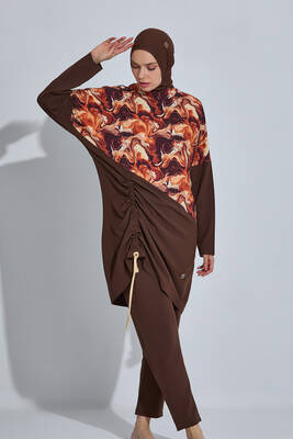 Haliç Mayo - Abstract Print Full-Cover Swimwear Set (1)