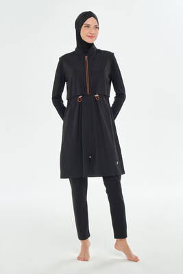 Rozamay - Spor Model Tam Kapalı Tesettür Mayo 3314 Siyah (1)