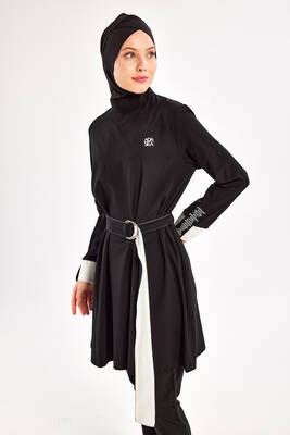 Adasea - Sport Lycra Full Coverage Modest Swimsuit 1221 Black14 (1) Adasea - Sport Lycra Full Coverage Modest Swimsuit 1221 Black14 (1)