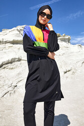 Adasea - Sport Lycra Full Coverage Modest Swimsuit Set 1226 Black09