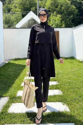 Adasea - Sports Lycra Full-Covered Modest Swimsuit Joselyn 4583 Black (1) Adasea - Sports Lycra Full-Covered Modest Swimsuit Joselyn 4583 Black (1)