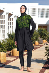 Adasea - Sporty Full Coverage Modest Swimsuit Selina 1217 Black