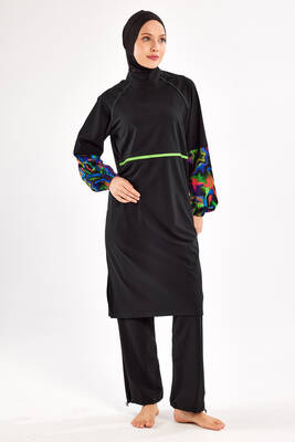 Adasea - Sporty Lycra Full Coverage Modest Swimsuit Elise 1227 Black (1) Adasea - Sporty Lycra Full Coverage Modest Swimsuit Elise 1227 Black (1)