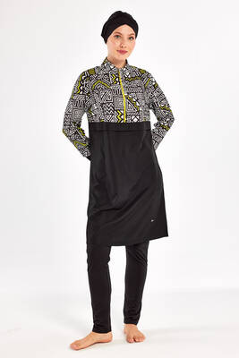 Adasea - Sporty Lycra Full Coverage Modest Swimsuit Jules 1407 Black (1) Adasea - Sporty Lycra Full Coverage Modest Swimsuit Jules 1407 Black (1)