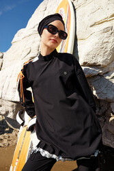 Adasea - Sporty Lycra Full Coverage Modest Swimsuit Kimber 1202 Black