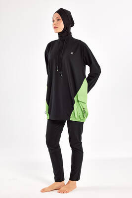 Adasea - Sporty Lycra Full Coverage Modest Swimsuit Selby 1204 Black (1) Adasea - Sporty Lycra Full Coverage Modest Swimsuit Selby 1204 Black (1)