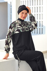 Adasea - Sporty Lycra Full Coverage Modest Swimsuit Shiri 1206 Black