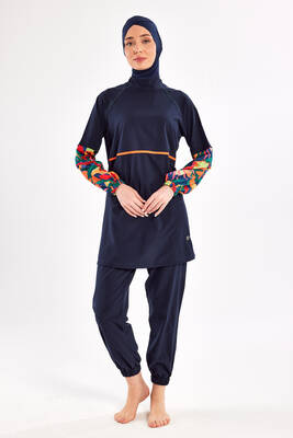 Adasea - Sporty Lycra Full Coverage Modest Swimsuit Yeva 1205 Navy (1) Adasea - Sporty Lycra Full Coverage Modest Swimsuit Yeva 1205 Navy (1)