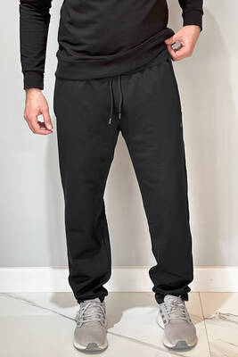 Remsa - Straight Leg, Elastic Waist Men's Sweatpants 4706 Black