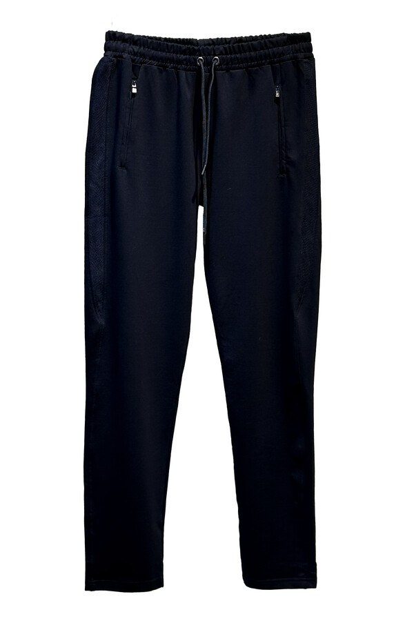 Straight-Leg Waistbanded 3 Pocket Men's Sweatpants Navy - Thumbnail
