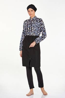 Adasea - Tam Kapalı Tesettür Mayo Bloom 1403 Siyah (1)