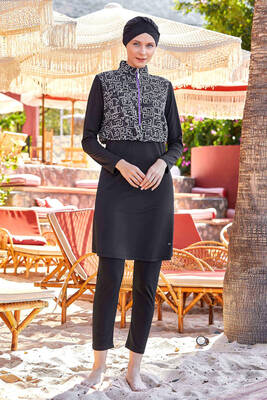 Adasea - Tam Kapalı Tesettür Mayo Zeyden 4538 Siyah