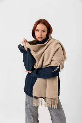 Remsa - Tasseled Bouclé Scarf Shawl 40x210 cm 1257 Mink (1)
