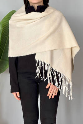 Remsa - Tasseled Boucle Scarf Shawl 45X200 cm 1285 Beige