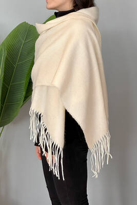Remsa - Tasseled Boucle Scarf Shawl 45X200 cm 1285 Beige (1)