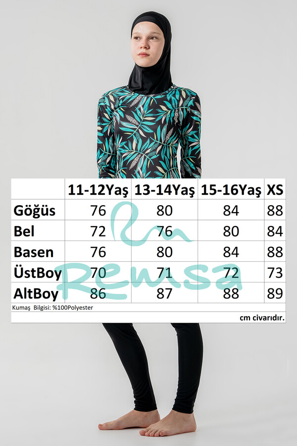 Teen Full-Cover Modest Swimwear Set - Thumbnail