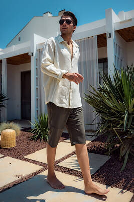 Remsa Mayo - Ters Fermuar Erkek Şort Mayo RKS-08 Haki Remsa Mayo - Ters Fermuar Erkek Şort Mayo RKS-08 Haki