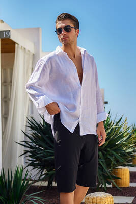 Remsa Mayo - Ters Fermuar Erkek Şort Mayo RKS-08 Siyah