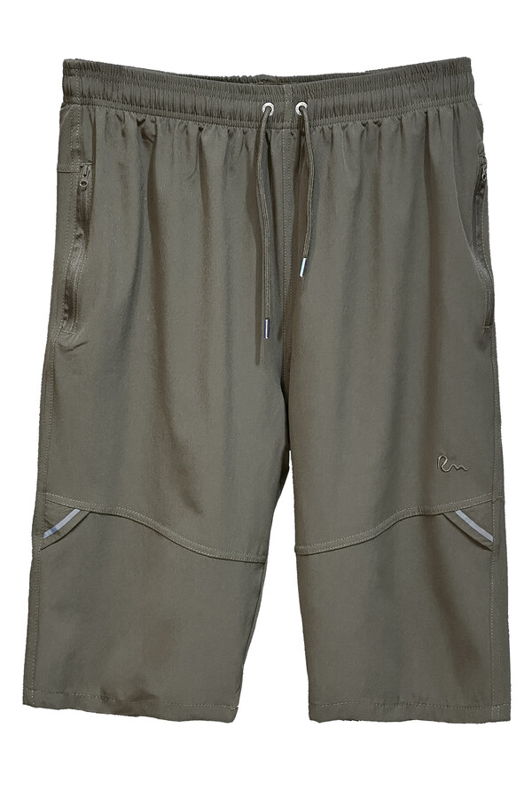 Ters Zipper Shorts Swimwear RKS-08 Khaki - Thumbnail