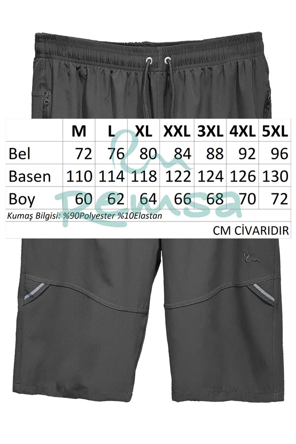 Ters Zipper Swim Shorts RKS-08 Black - Thumbnail