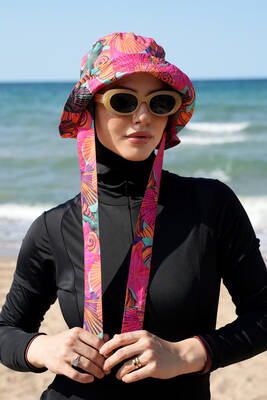 Remsa - Patterned Bucket Hat with Scarf Accessory (1)