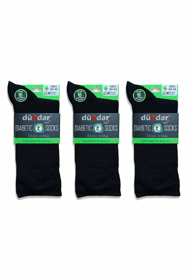 Unisex 3-Pack Bamboo Socks in Black (Sizes 40-44) - Thumbnail
