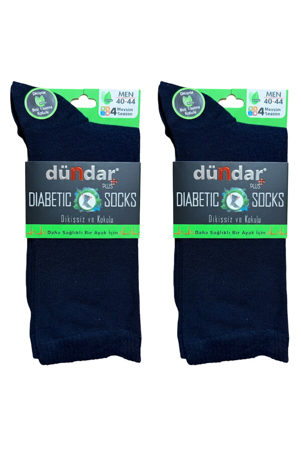 Unisex 40-44 Bambu Çorap Dündar Şeker Çorabı Dikişsiz 2'li Paket 6982 Lacivert - Thumbnail