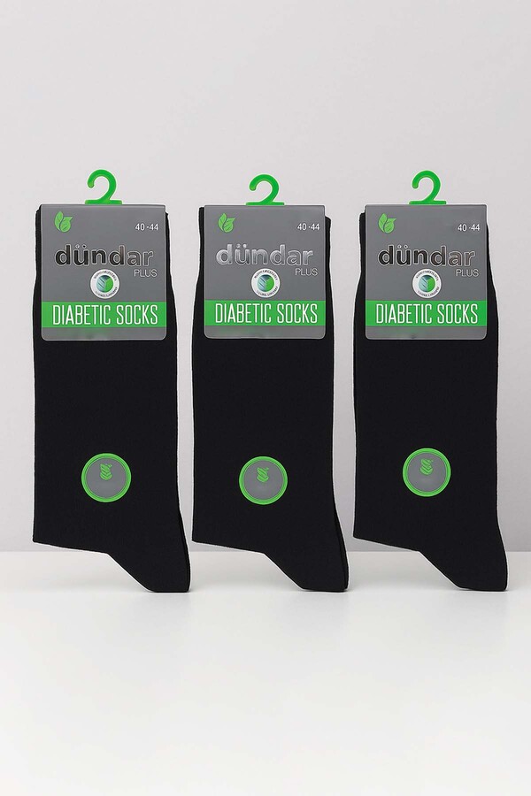 Remsa - Unisex 40-44 Bambu Çorap Dündar Şeker Çorabı Dikişsiz 3'lÜ Paket 5985 Siyah (1)