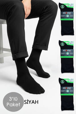 Remsa - Unisex 40-44 Bambu Çorap Dündar Şeker Çorabı Dikişsiz 3'lÜ Paket 6982 Siyah