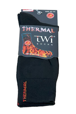 Remsa - Unisex 40-44 Winter Thermal Socket Socks TWİ-01-T Black (1)