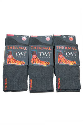 Remsa - Unisex 40-44 Winter Thermal Socks 3 Pack TWİ-01-3 Pack Anthracite